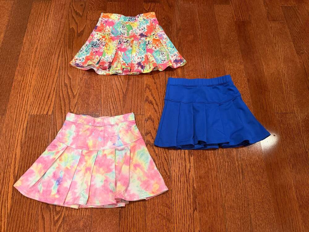 Azarhia Girls Athletic Pleated Tennis Skorts 3-Piece Set